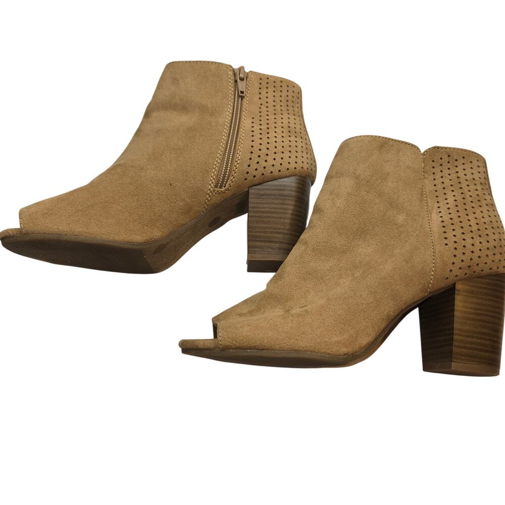 Old Navy Women's Shoes 8 Brown Open Toe Ankle Boots Booties